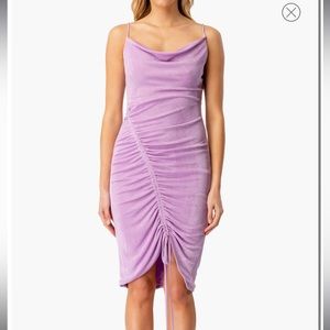Kinsley Ruched Slip dress. Lilac size 6